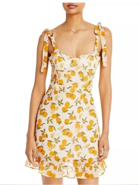 o.p.t. Lemon Print Ruffle Mini Dress - Picture 2 of 6